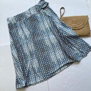 Robert Louis Blue White Midi Skirt X Large